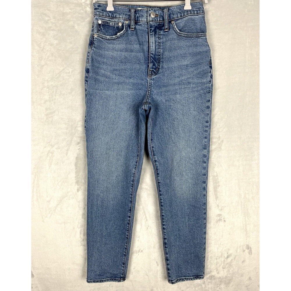 MADEWELL Jean Women 27 Blue Wash The MomJean Stretch High-Rise Whisker City